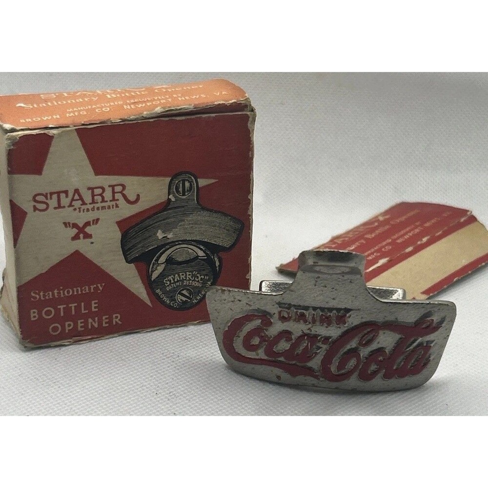 Vintage Coca Cola Bottle Opener Starr Stationary Soda With Box